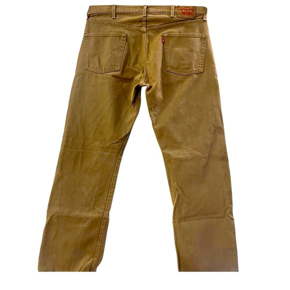 Levis 501s khaki buttonfly jeans- 38x32 - Picture 2 of 6